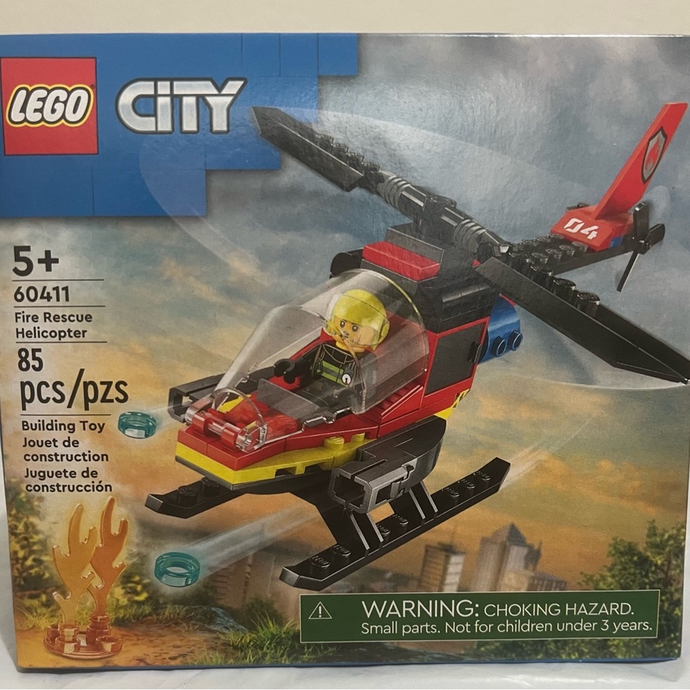 LEGO City Fire Rescue Helicopter Set -85PCS